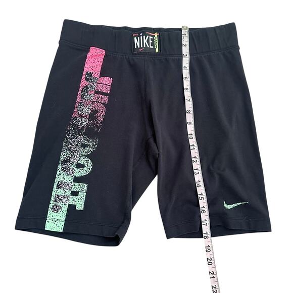 Nike Just Do It Compression Shorts Women XL Black Neon Gradient Logo DM7989-010 - Picture 3 of 8